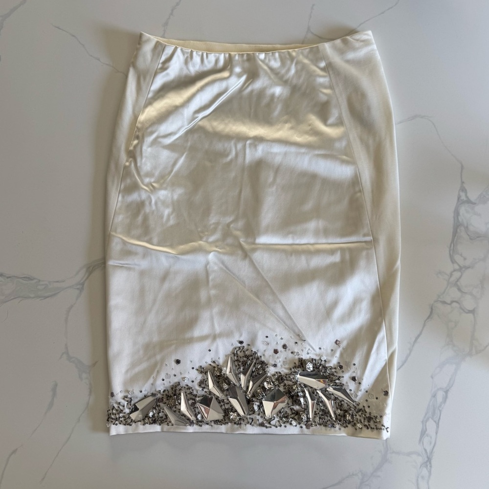 SOLD Donna Karan - Black Label - Evening/Bridal Crystal Embellished  Skirt - L